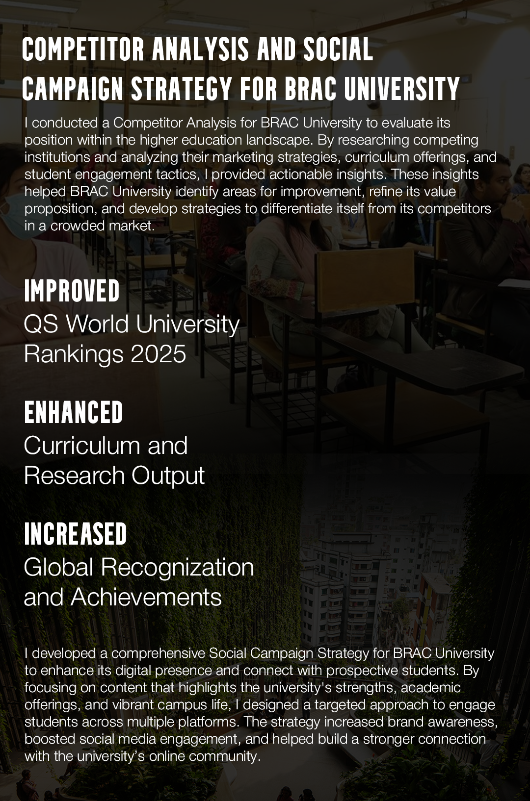 Competitor Analysis and Social Campaign Strategy for BRAC University